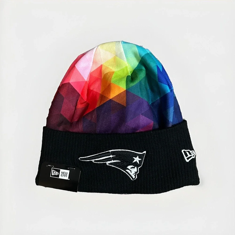 Men's New England Patriots New‎ Era Black 2023 NFL Crucial Catch Cuffed Knit Hat